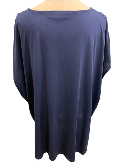 Size 3X Belle by Kim Gravel Womens Navy Blue Tshirt