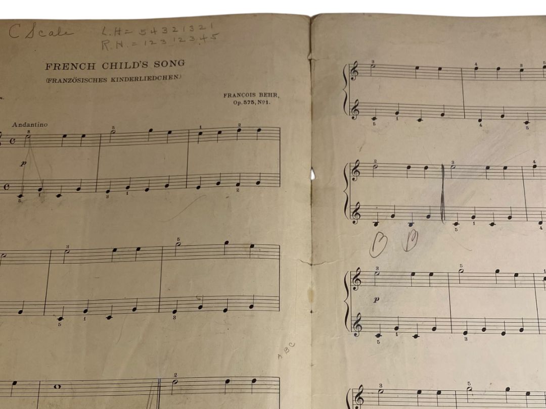 Antique French Child's Song Sheet Music Behar No 1007 Century Music