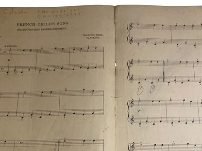 Antique French Child's Song Sheet Music Behar No 1007 Century Music