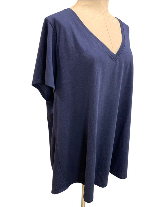 Size 3X torrid Womens V-Neck Navy Blue Classic Fit Tshirt