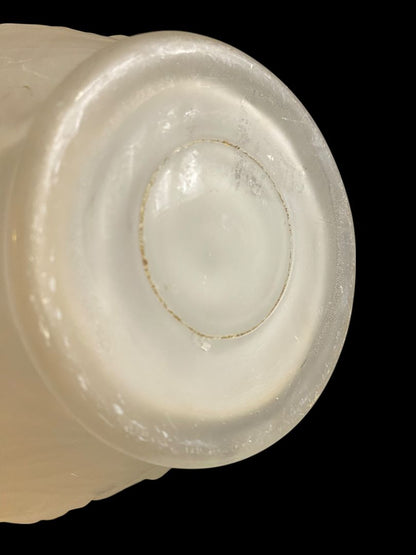 Vintage Art Nouveau Satin Glass Vase Brass Ormolu Fittings Poppy Design 9"