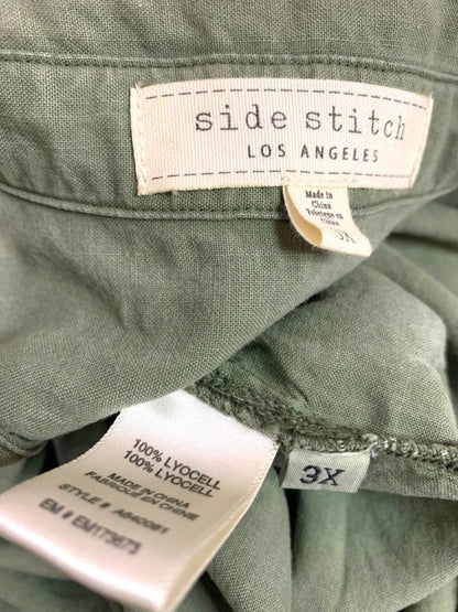 3X Side Stitch Los Angeles Womens Plus Size Jumpsuit Alpine Pockets Green