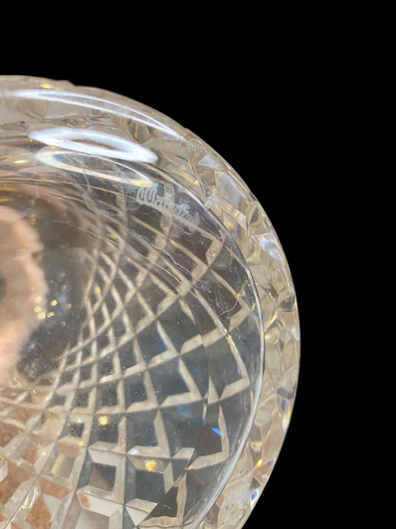 Waterford Crystal Alana Pattern Wind Decanter and Stopper 13"h Cross Hatch Pattern