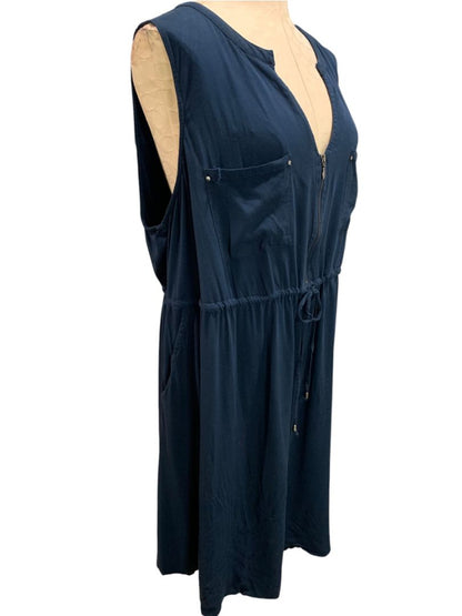 Size 3X Torrid Navy Blue Dress Pockets Sleeveless Drawstring Waist