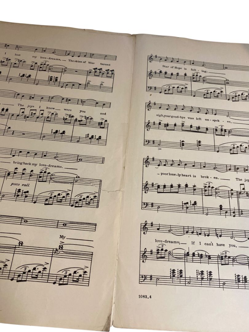 1920 Bring Back My Love Dreams Song Sheet Music Lewis Young Grandei