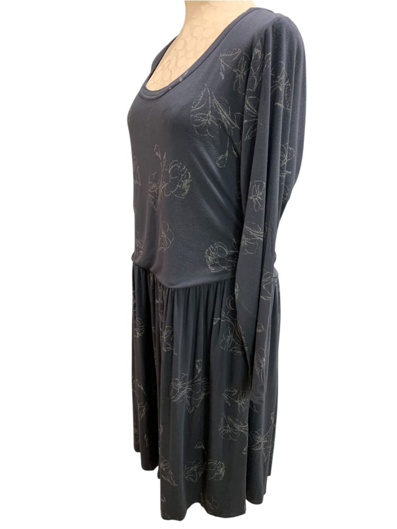 Size 2X Old Navy Soft Knit Midi Dress Blue Gray Pullover Long Sleeve