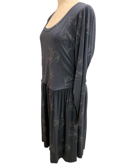 Size 2X Old Navy Soft Knit Midi Dress Blue Gray Pullover Long Sleeve