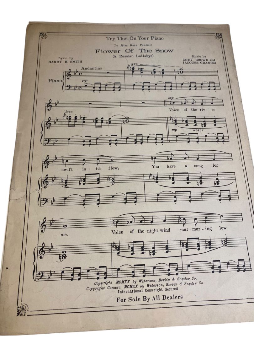 1920 Bring Back My Love Dreams Song Sheet Music Lewis Young Grandei