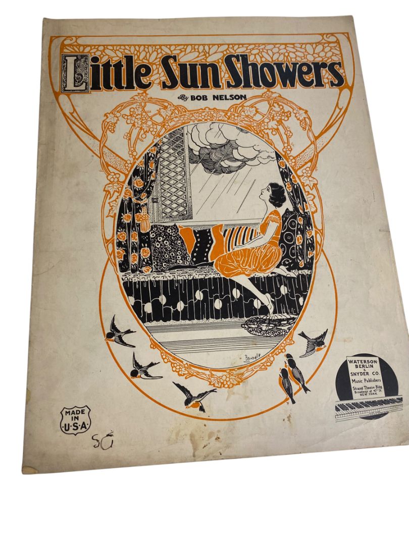 1921 Little Sun Showers Sheet Music by Bob Nelson Waterson Berlin & Snyder