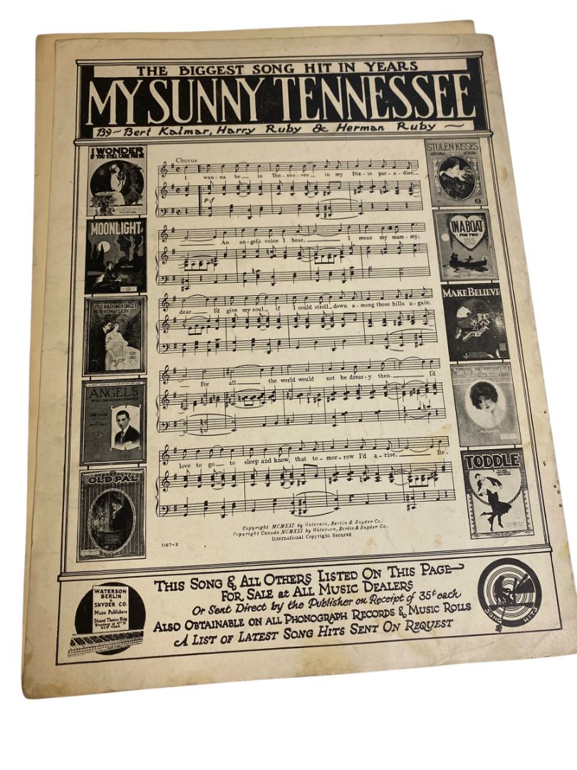 1921 Little Sun Showers Sheet Music by Bob Nelson Waterson Berlin & Snyder