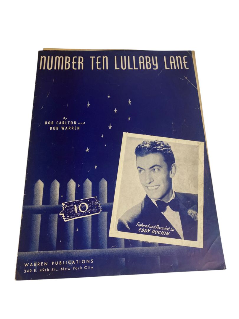 1940 Number Ten Lullaby Lane Sheet Music Carlton Warren Publications