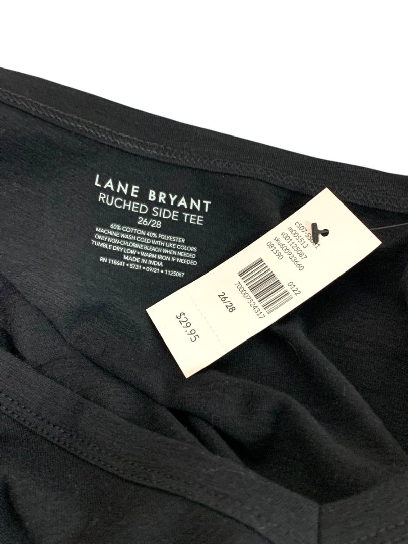 26/28 Lane Bryant Womens Plus Size New Ruched Side V-Neck Tshirt