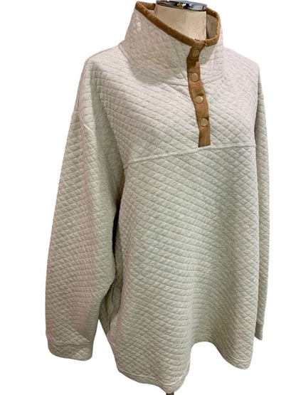 Size 3X Koolaburra by Ugg Funnel Neck Pullover Sweatshirt Mockneck Oatmeal Heather