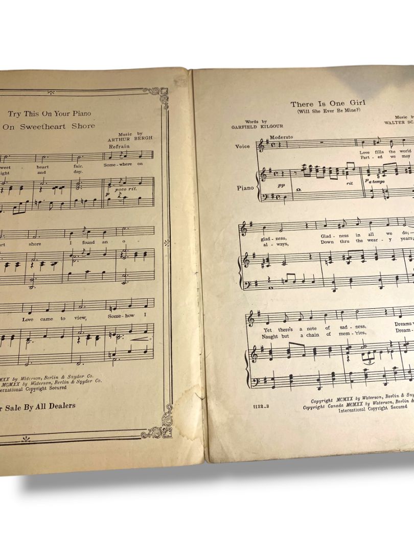 1920 There is One Girl (Will She Ever Be Mine?) Sheet Music Kilgour Scanlon