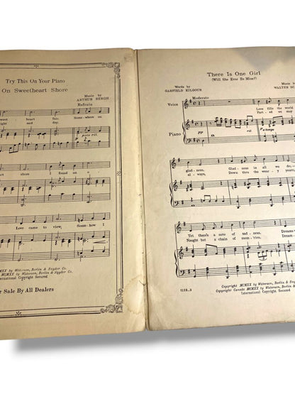 1920 There is One Girl (Will She Ever Be Mine?) Sheet Music Kilgour Scanlon