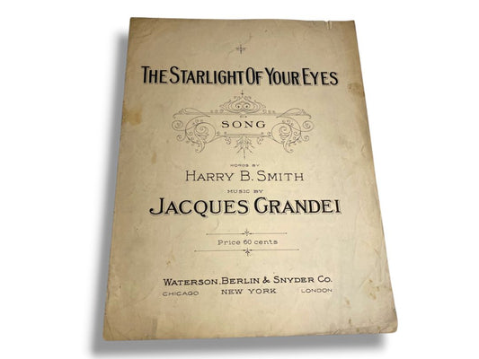 1920 The Starlight of Your Eyes Song Sheet Music Smith Grandei Waterson Berlin & Snyder