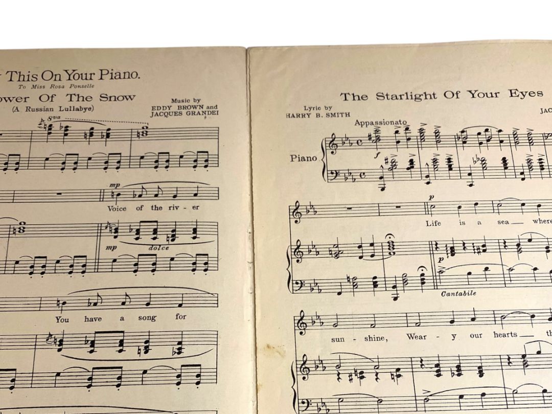 1920 The Starlight of Your Eyes Song Sheet Music Smith Grandei Waterson Berlin & Snyder