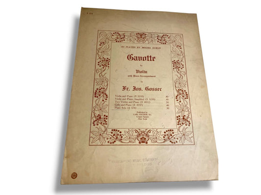 1909 Gauotte Sheet Music for Violin with Piano-Accompaniment Carl Fischer Inc