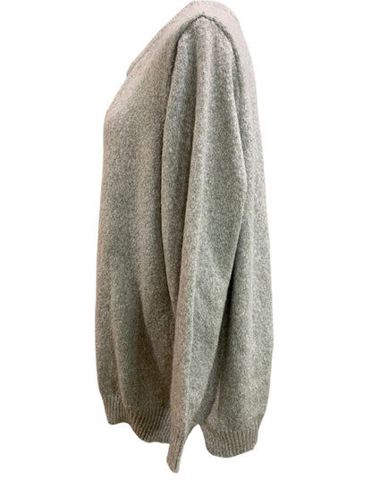 Size 3X Kim Gravel Gray Reindeer Sweater Holiday Gold Antler Womens