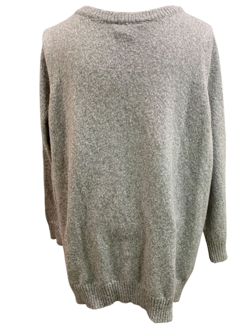 Size 3X Kim Gravel Gray Reindeer Sweater Holiday Gold Antler Womens