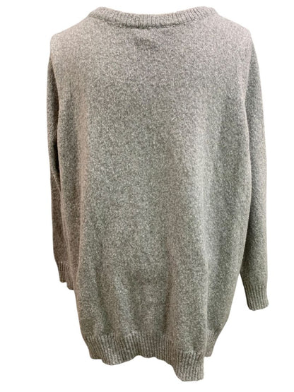 Size 3X Kim Gravel Gray Reindeer Sweater Holiday Gold Antler Womens