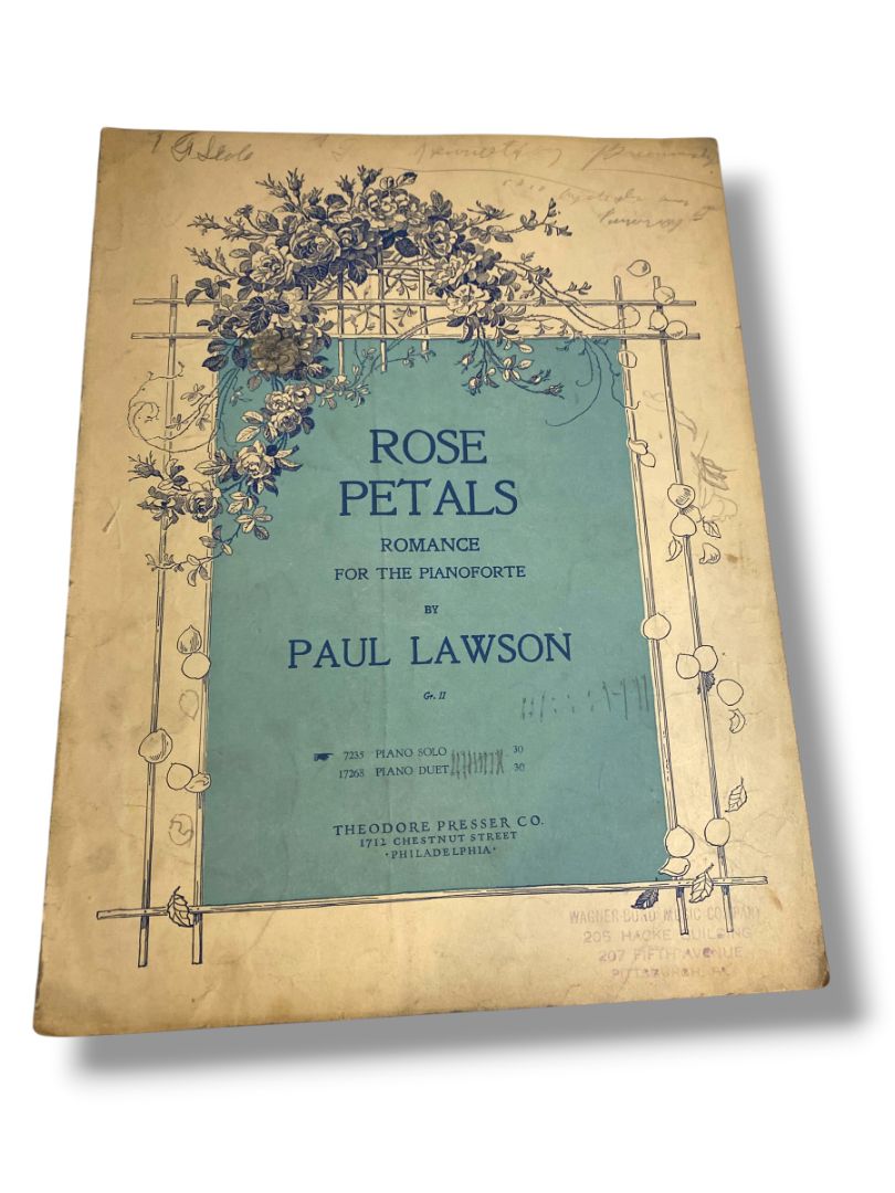 1908 Rose Petals Romance For the Pianoforte Paul Lawson Theodore Presser