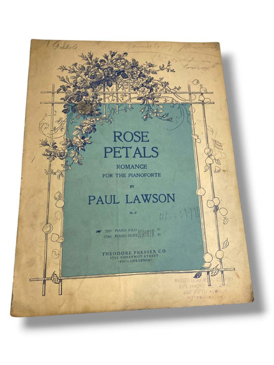 1908 Rose Petals Romance For the Pianoforte Paul Lawson Theodore Presser