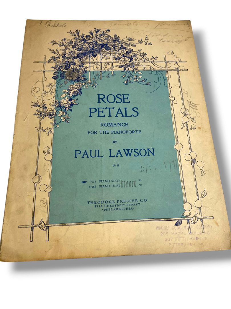 1908 Rose Petals Romance For the Pianoforte Paul Lawson Theodore Presser
