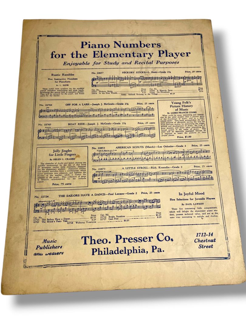 1908 Rose Petals Romance For the Pianoforte Paul Lawson Theodore Presser