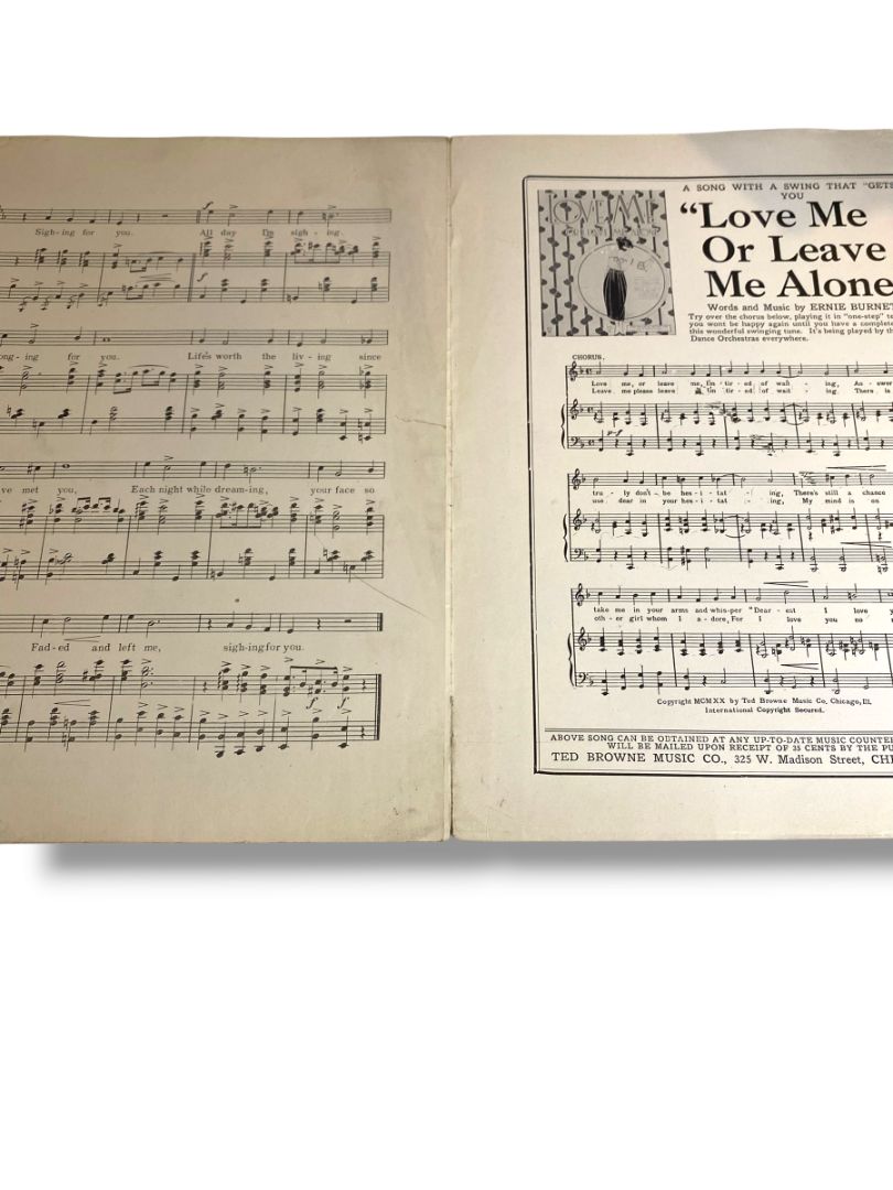 1921 Sighing A Fox-Trot Sheet Music Brown Stover Ted Browne Music Co