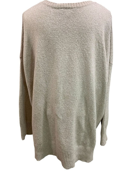 Size 3X Kim Gravel Womens Holiday Sweater "Merry" Tan Marled Knit
