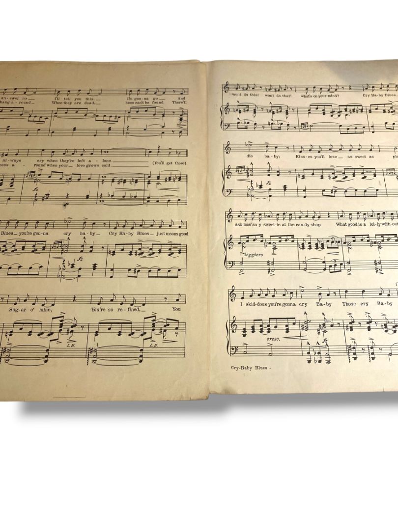 1921 Cry Baby Blues Young Lewis Sheet Music Meyer Irving Berlin Inc