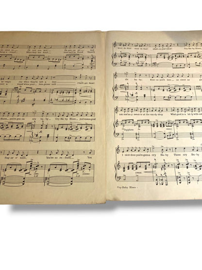 1921 Cry Baby Blues Young Lewis Sheet Music Meyer Irving Berlin Inc