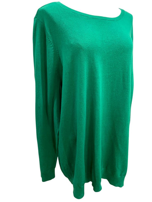 Size 3X Belle by Kim Gravel Womens Green Pullover Sweater Soft