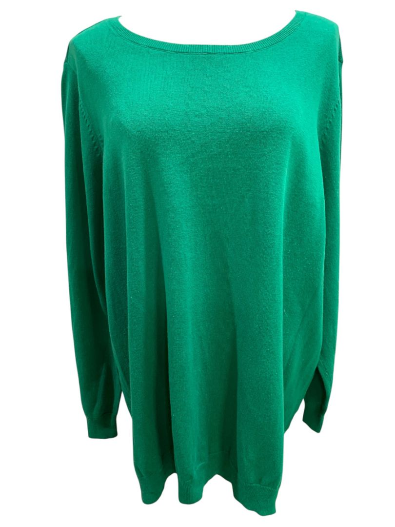 Size 3X Belle by Kim Gravel Womens Green Pullover Sweater Soft