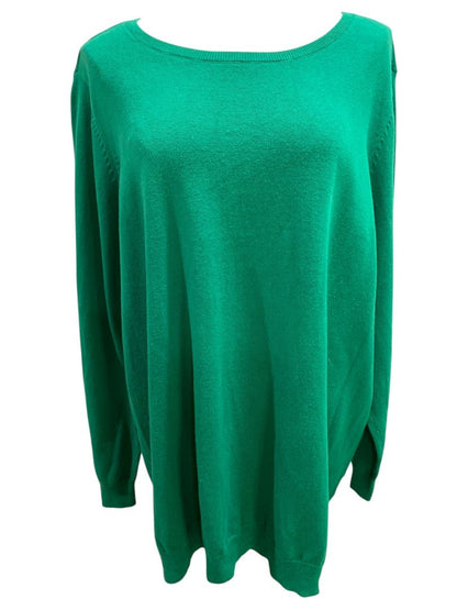 Size 3X Belle by Kim Gravel Womens Green Pullover Sweater Soft