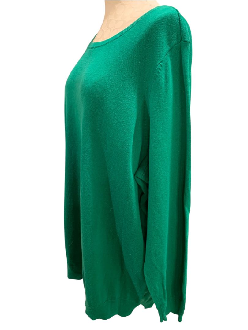 Size 3X Belle by Kim Gravel Womens Green Pullover Sweater Soft