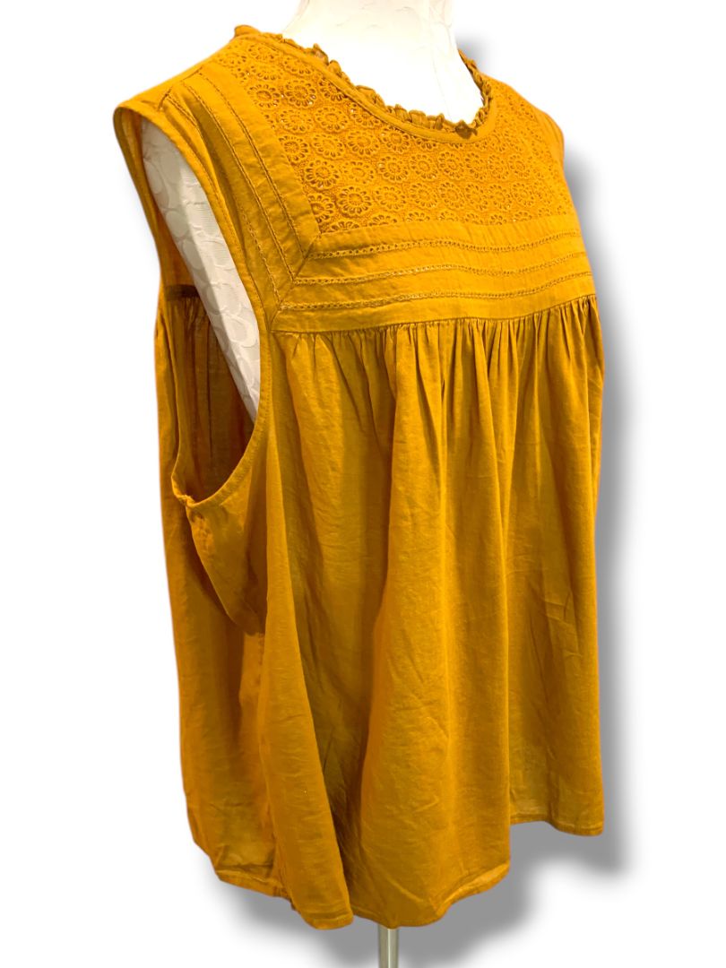 3X Old Navy New Womens Plus Size Boho Rush Lace Yoke Sleeveless Shirt