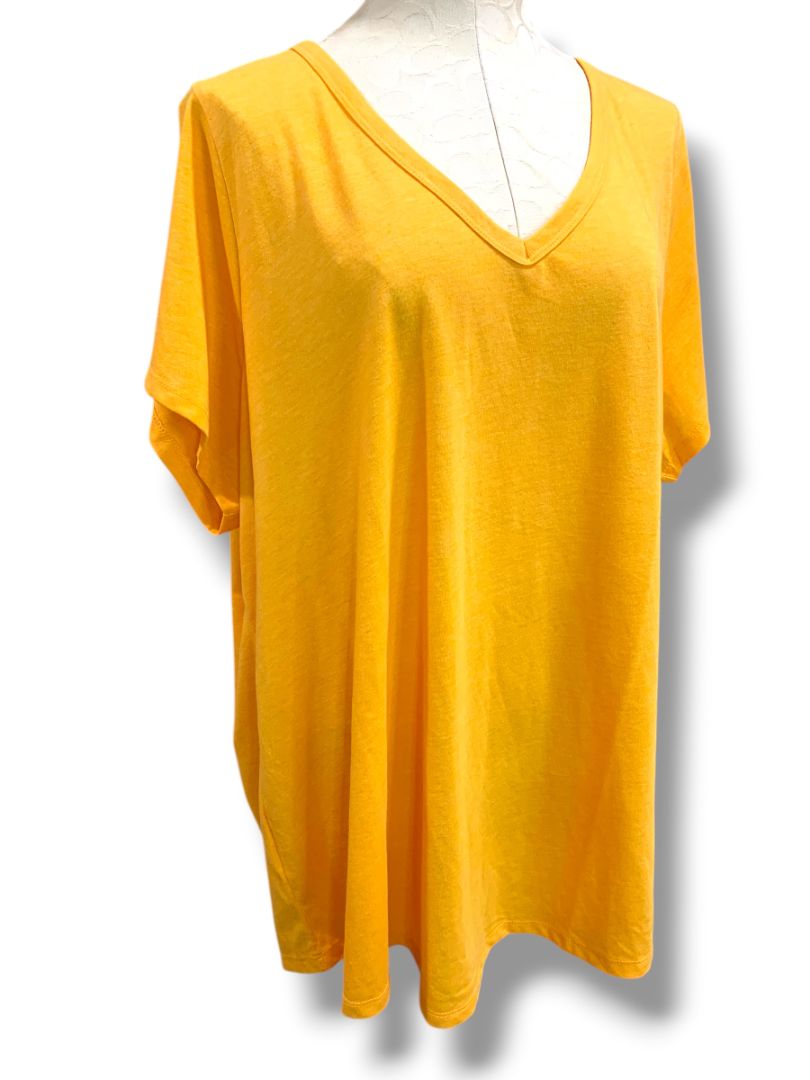 4X Torrid Womens New Plus Size Orange Classic Fit V-Neck Tshirt
