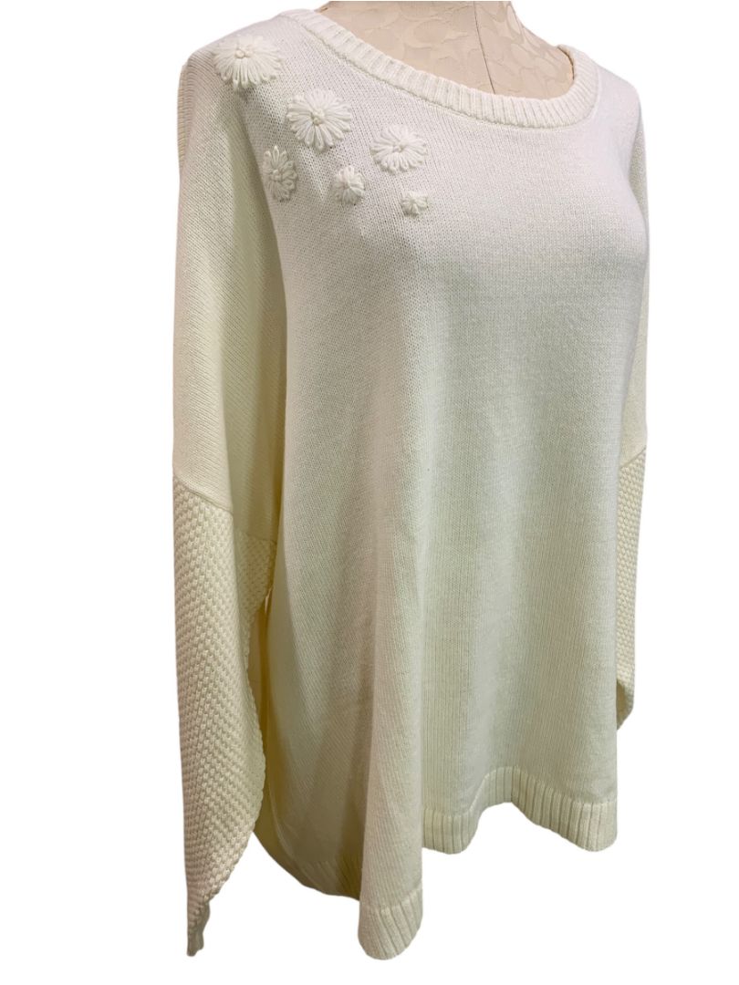 Size 4X Candace Cameron Bure Womens Cream Soft Sweater