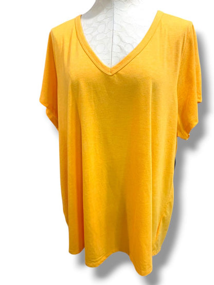4X Torrid Womens New Plus Size Orange Classic Fit V-Neck Tshirt