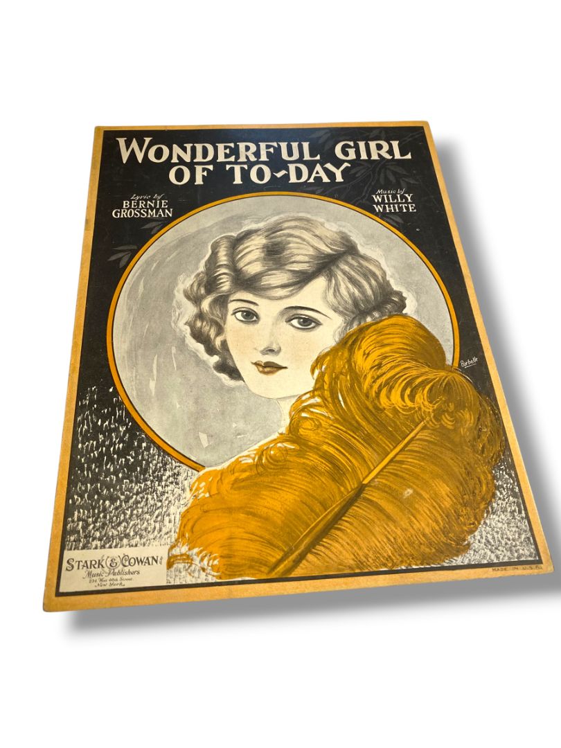 1923 Wonderful Girl of To-Day Sheet Music Bernie Grossman Willy White Stark & Cowan