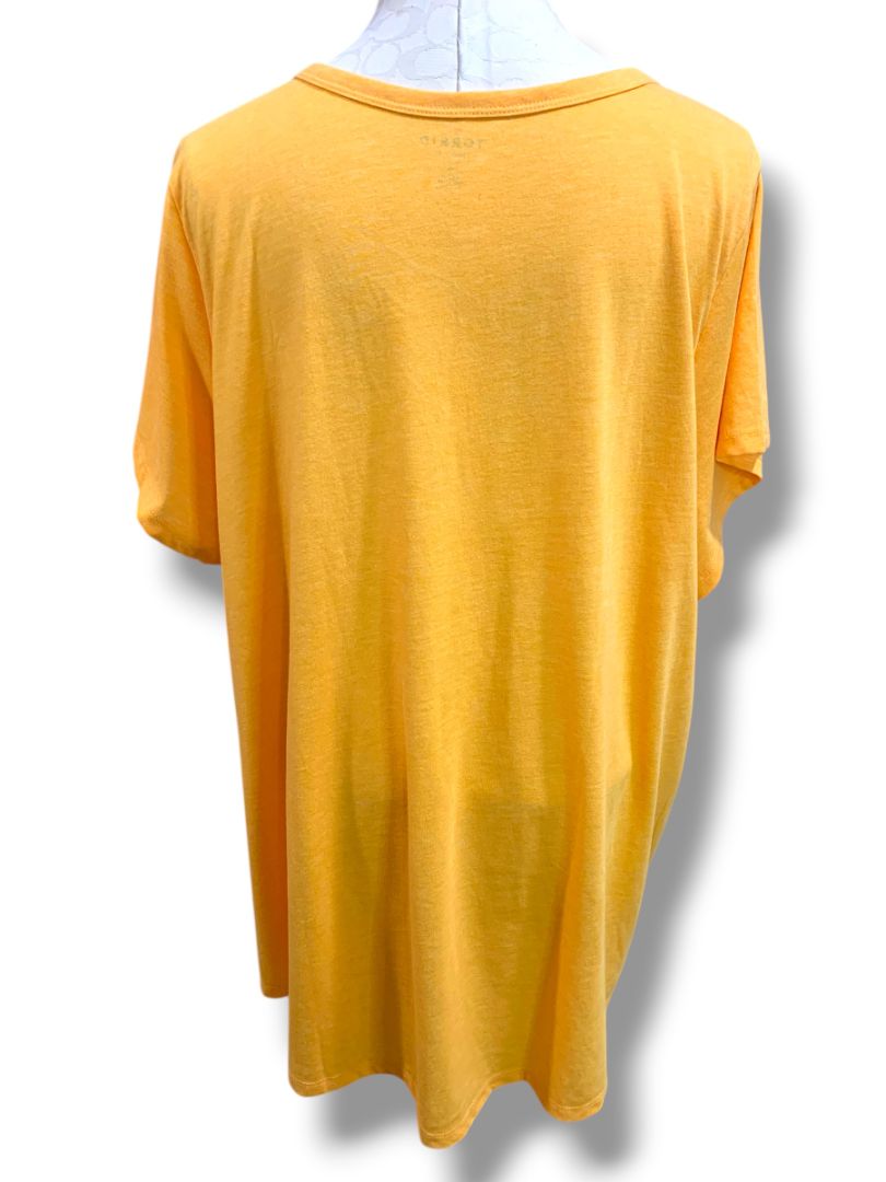 4X Torrid Womens New Plus Size Orange Classic Fit V-Neck Tshirt