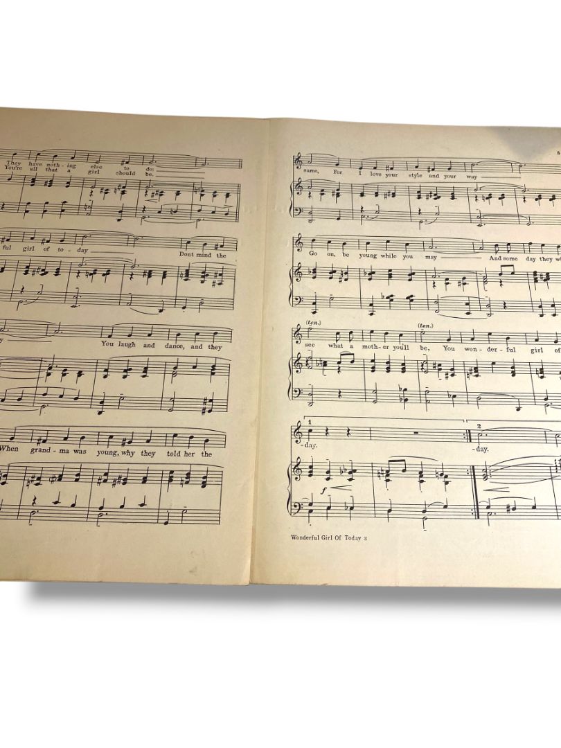 1923 Wonderful Girl of To-Day Sheet Music Bernie Grossman Willy White Stark & Cowan