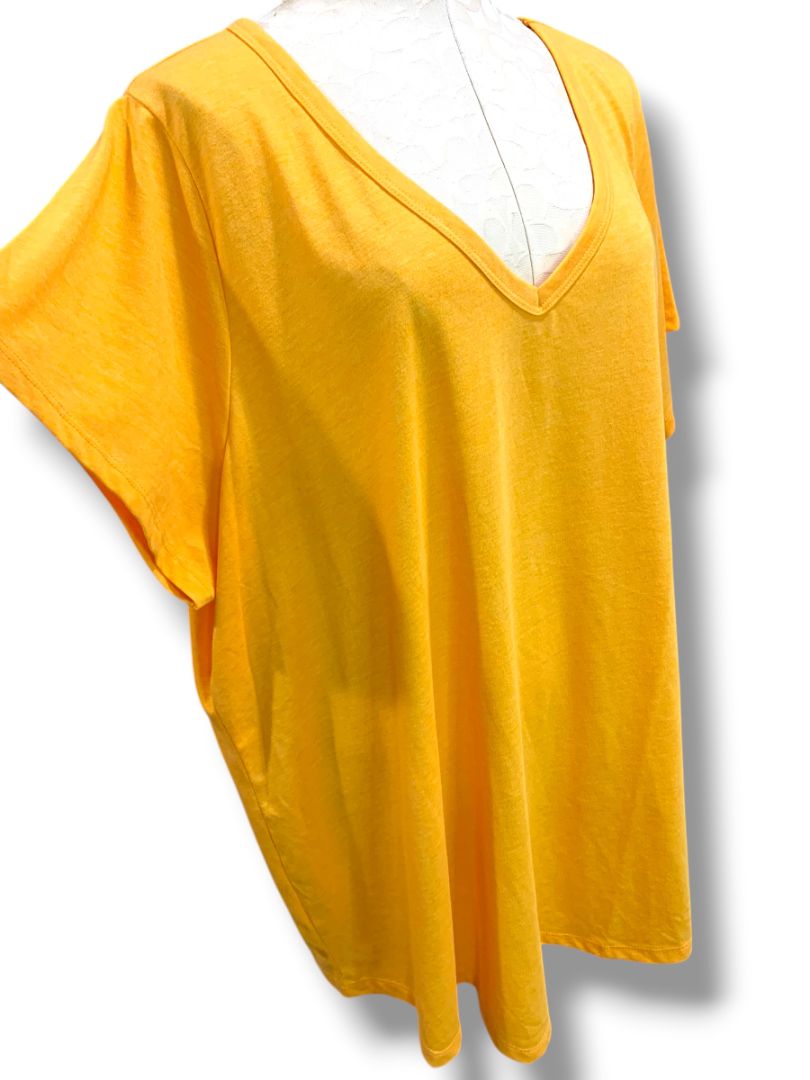 4X Torrid Womens New Plus Size Orange Classic Fit V-Neck Tshirt
