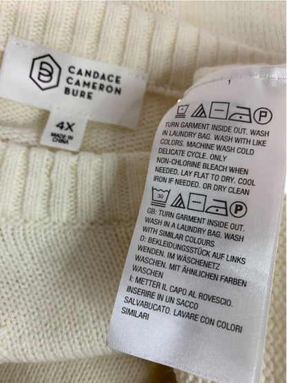 Size 4X Candace Cameron Bure Womens Cream Soft Sweater