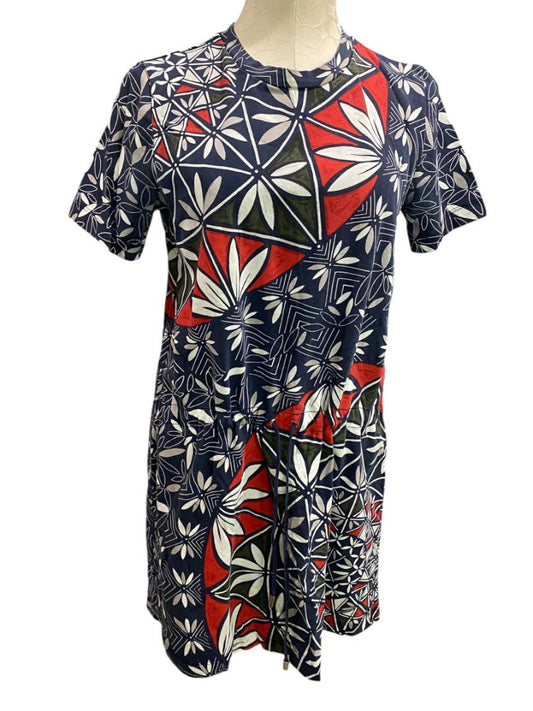 Small Tory Burch Acoma Pottery Tshirt Dress Drawstring Waist Pima Cotton