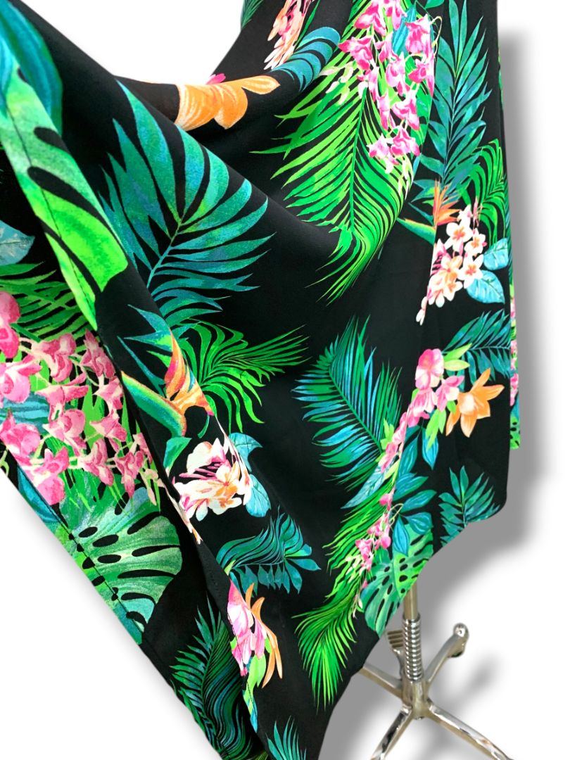 Size 4X Belle Kim Gravel Womens Plus Size Aloha Tropical Poncho Blouse