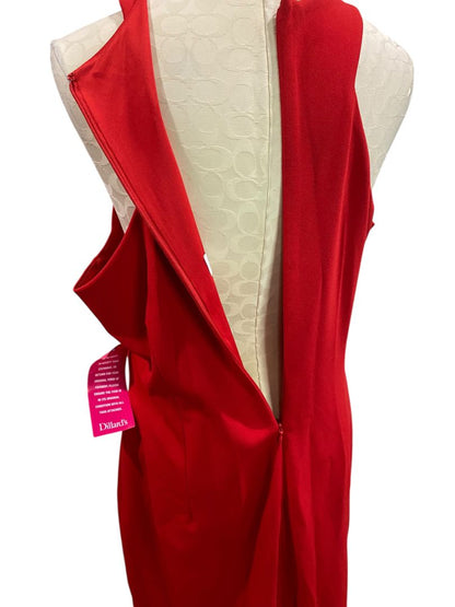 Size 14 Belle Badgley Mischka Red Midi Sheath Dress New Sleeveless