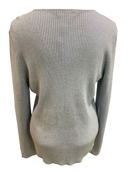 Size XL New York & Co Womens New Ice Blue Embellished V-Neck Sweater